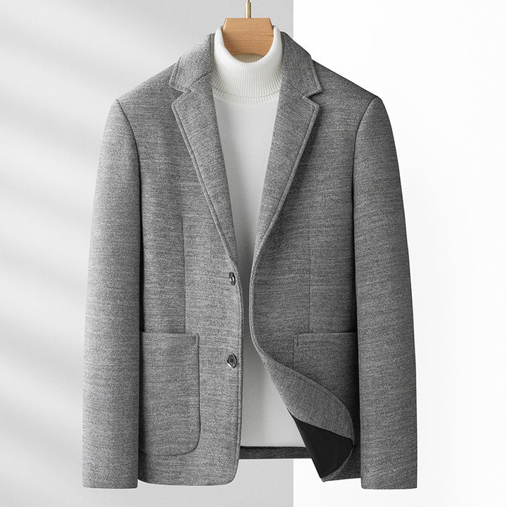 Herren Modernes Wollmisch-Sakko mit aufgesetzten Taschen – Tianoro