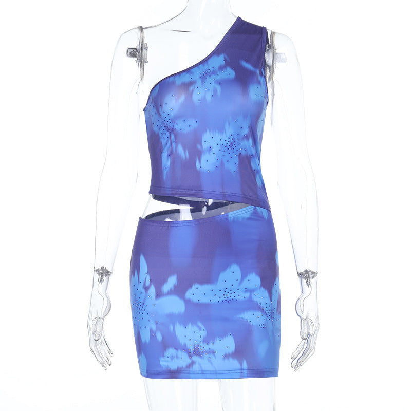 Damen asymmetrisches Oberteil mit floralem Muster Echo Archiv