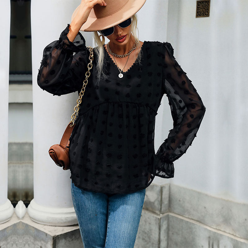 Damen Elegante Chiffonbluse mit Rüschendetails Echo Archiv