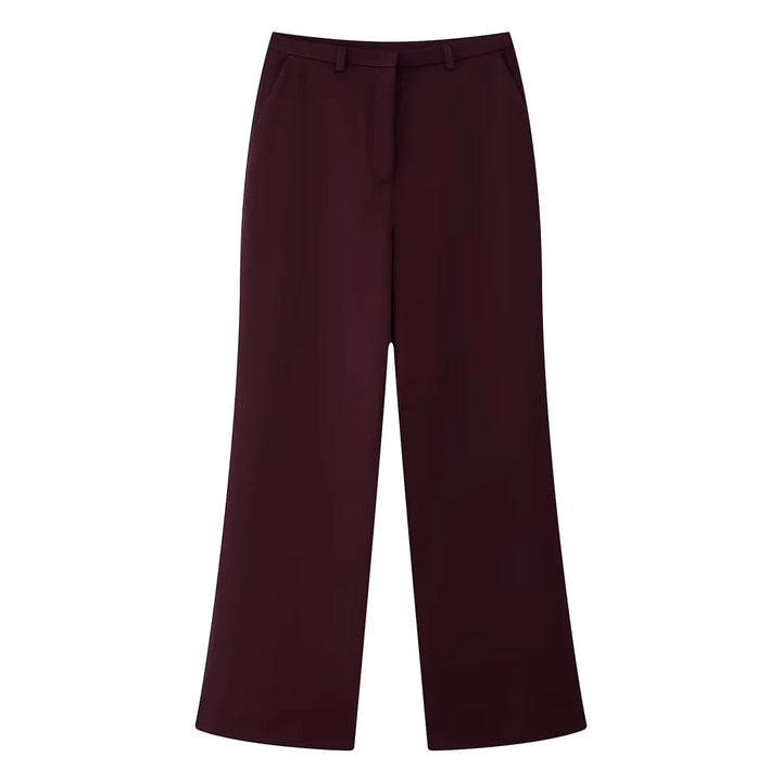Damen weite Highwaist-Hose mit Palazzo-Silhouette, Bundschlaufen und verdeckter Verschluss – Avélisse