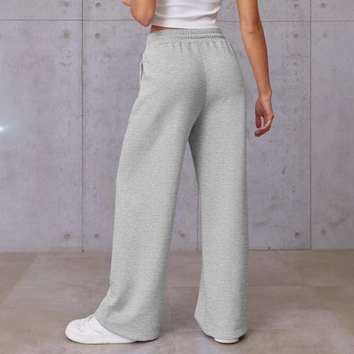 Damen nan High-Waist Relax-Freizeithose mit doppeltem Rippbund, sichtbarer Bügelfalte und weitem Bein Echo Archiv