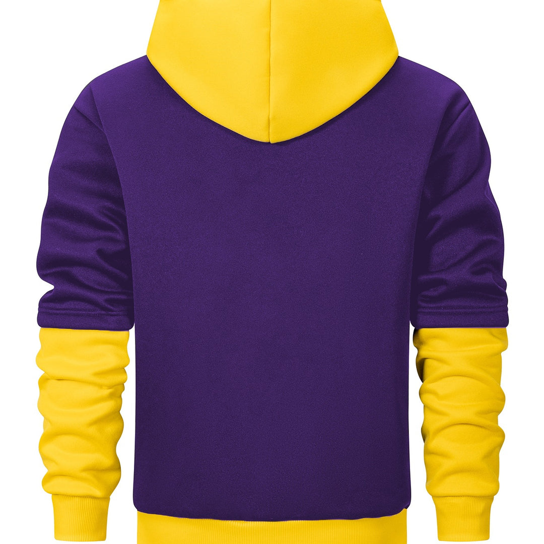 Herren Kapuzenpullover im Lagen-Look mit Kontrastkapuze und Kordelzug Echo Archiv