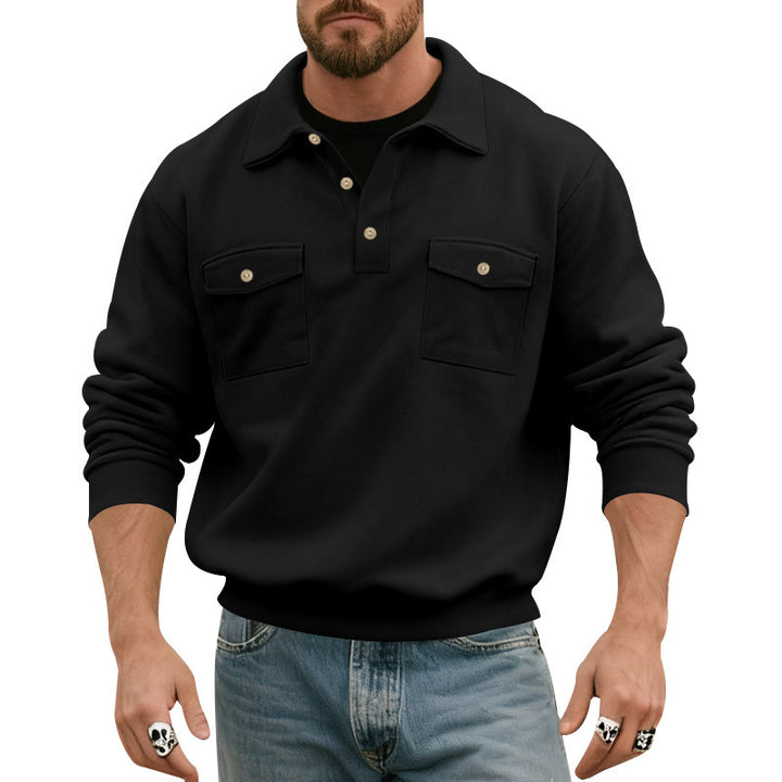 Herren komfortabler Fleece-Pullover mit praktischen Brusttaschen Echoarchiv
