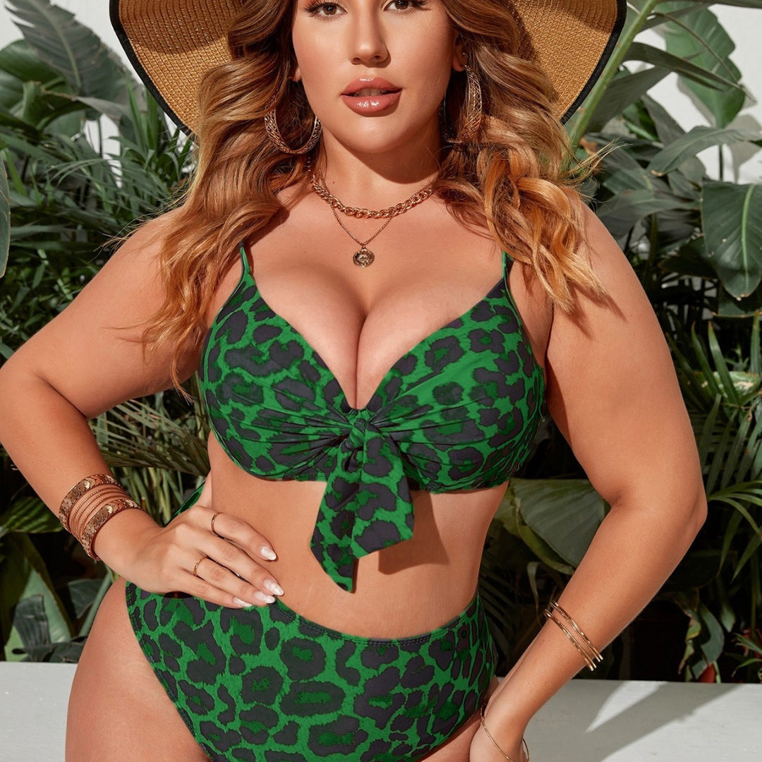 Damen Hochtailliertes Triangel-Bikini-Set mit Schleifen-Detail Echo Archiv