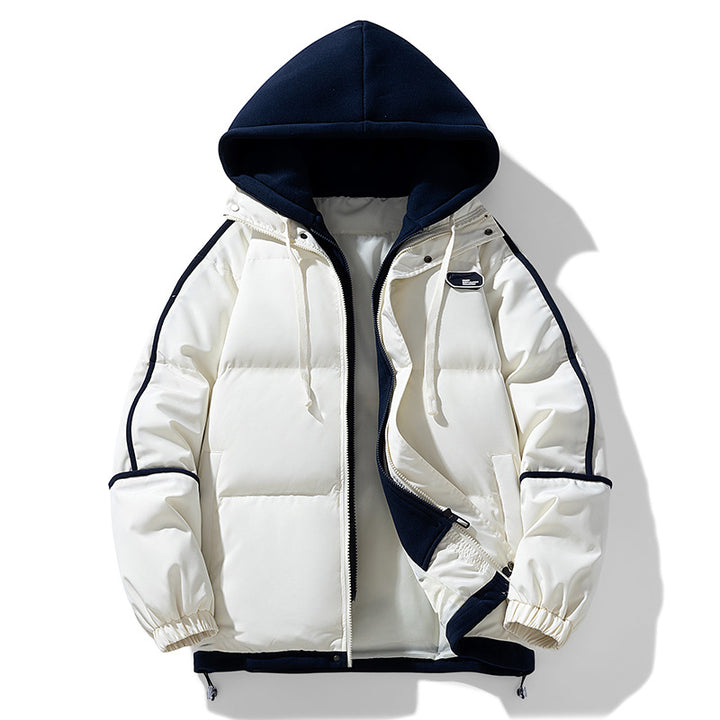Damen Kurz geschnittene Steppjacke mit kontrastierender Fleece‑Kapuze und Kordelzug Echo Archiv
