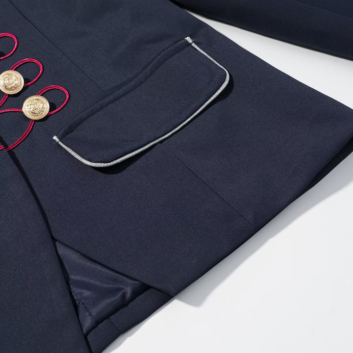 Damen Militärblazer mit Stehkragen, goldener Zierknopfreihe und Kordelbesatz Echo Archiv