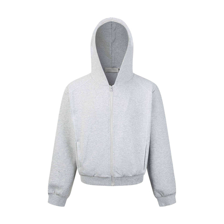 Unisex Kapuzen-Sweatjacke mit durchgehendem Reißverschluss und geripptem Bund Echoarchiv