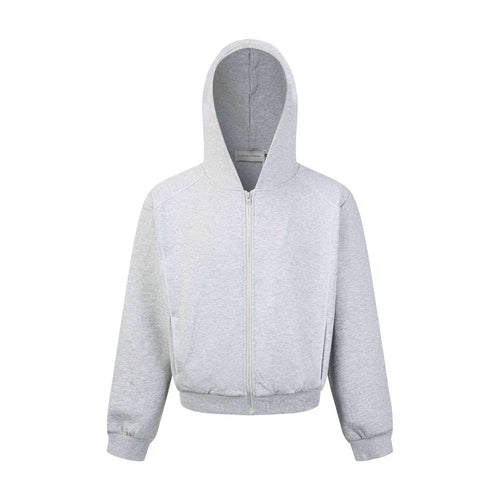 Unisex Kapuzen-Sweatjacke mit durchgehendem Reißverschluss und geripptem Bund Echoarchiv