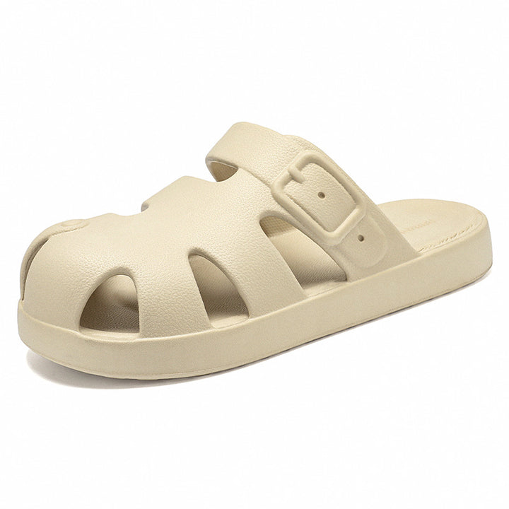 Damen nan geschlossene Sandalen-Pantolette mit ergonomischem Fußbett, verstellbarer Schnalle und rutschfester EVA-Laufsohle Echo Archiv