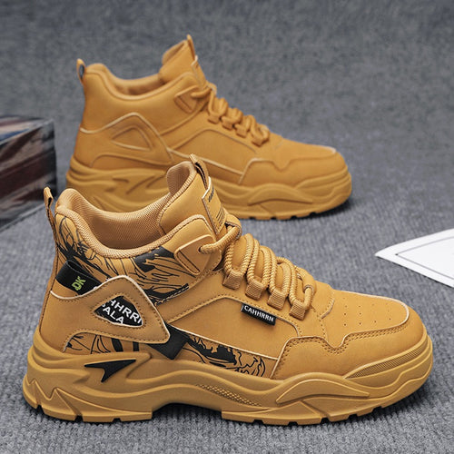 Herren robuste Outdoor-Chunky-Sneaker mit wattierter Knöchelmanschette, verblockter Plateau-Sohle und dekorativem Overlay-Detail – Norré