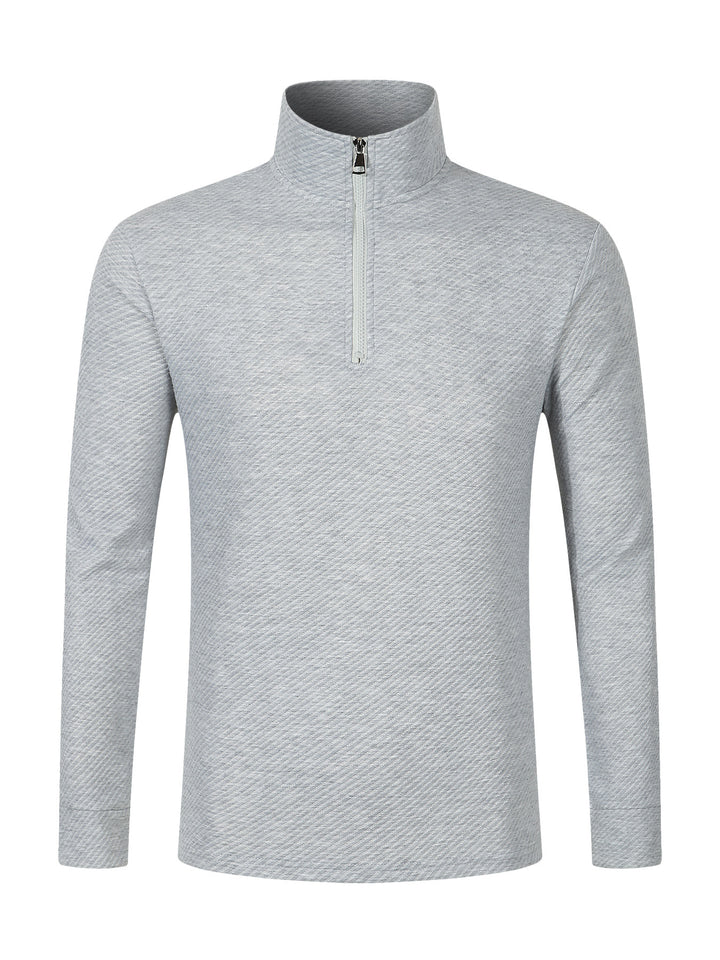 Herren funktionaler Langarmpullover mit Halbzipper und innovativem Strukturdesign Echoarchiv