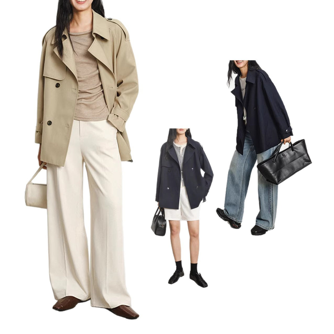 Damen Modischer Trenchcoat mit tailliertem Schnitt Echoarchiv