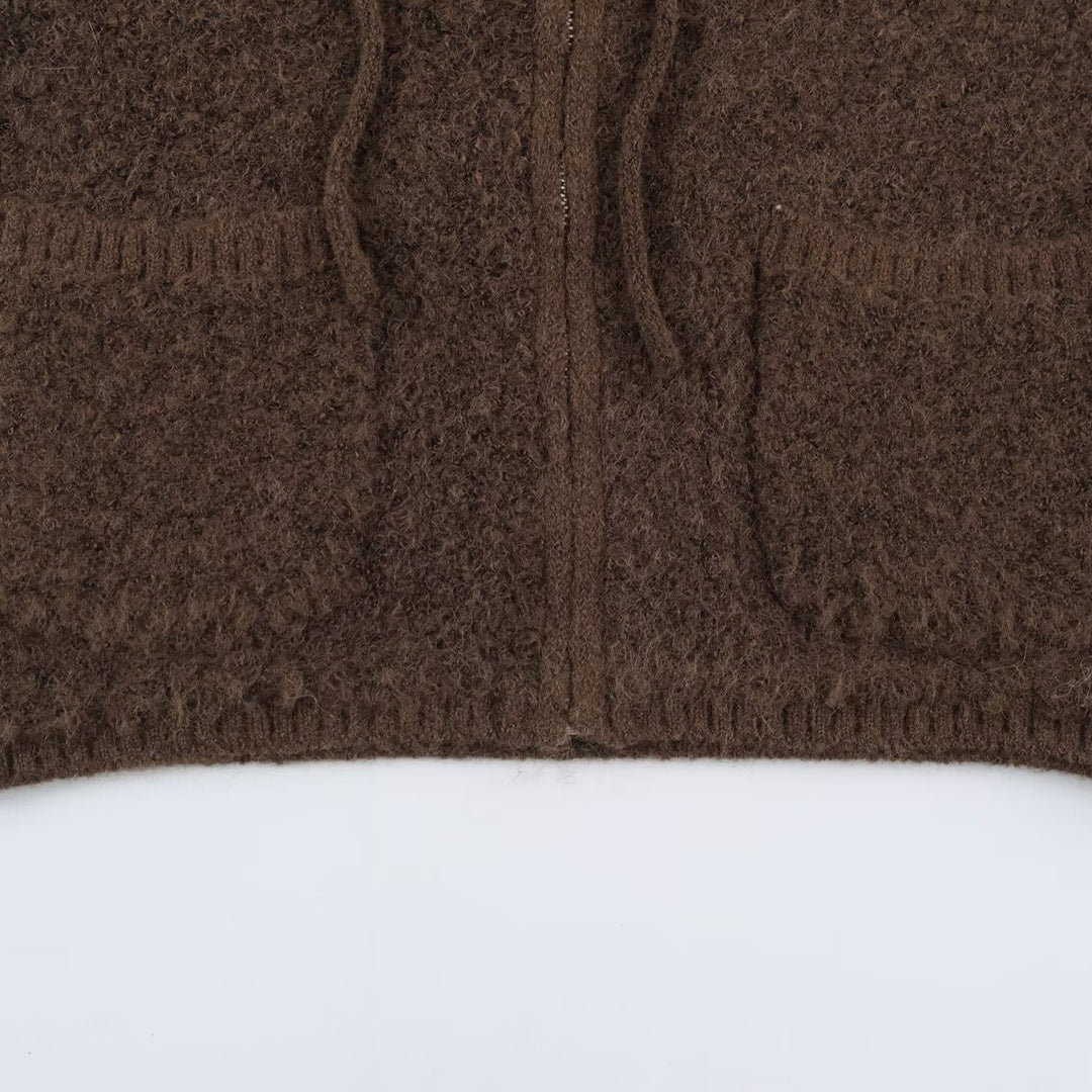 Damen Teddy-Fleece-Weste mit Kapuze, Reißverschluss und aufgesetzten Taschen Echoarchiv
