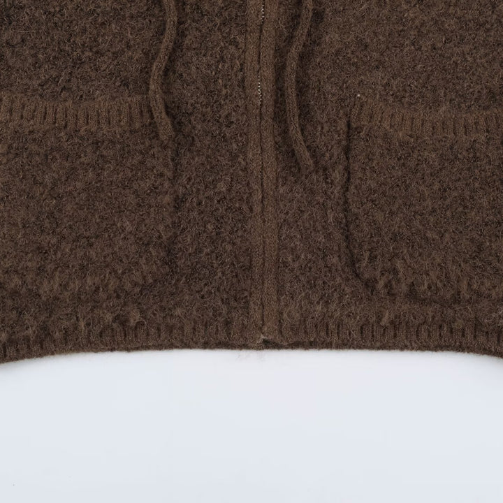 Damen Teddy-Fleece-Weste mit Kapuze, Reißverschluss und aufgesetzten Taschen Echoarchiv