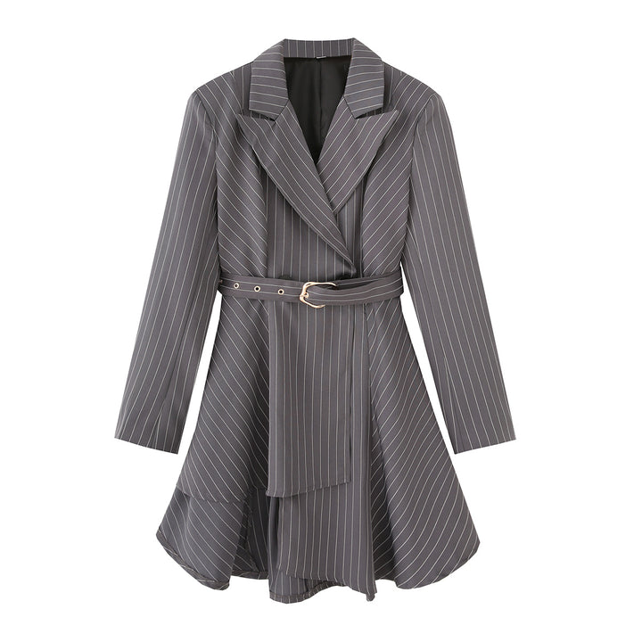 Damen tailliertes Blazerkleid mit Taillengürtel und ausgestelltem Stufenrock – Valéne