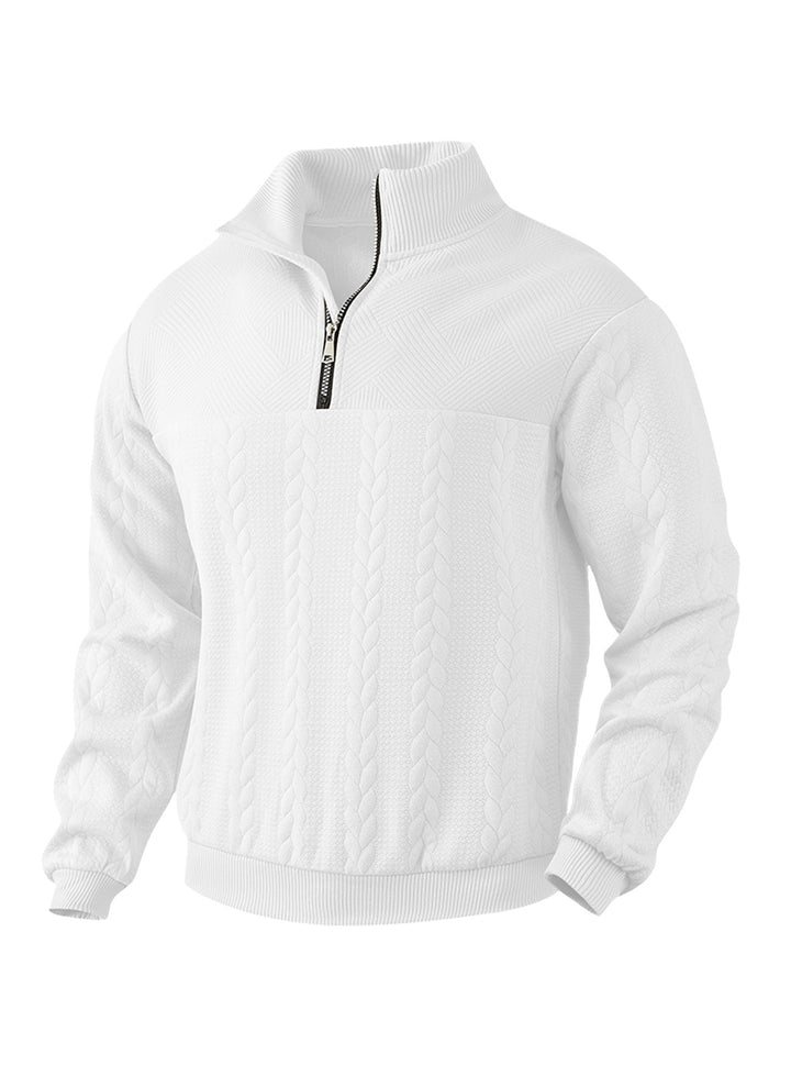 Herren Hoher Kragen Strickpullover mit Reißverschluss Echoarchiv