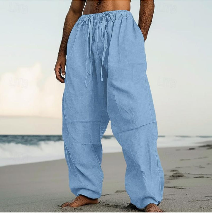 Herren luftige Leinenhose mit elastischem Bund Echoarchiv