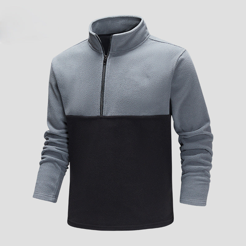 Herren Halbzip-Fleecepullover mit Stehkragen, Colorblock-Design & atmungsaktiver Mikrofleece-Qualität Echoarchiv