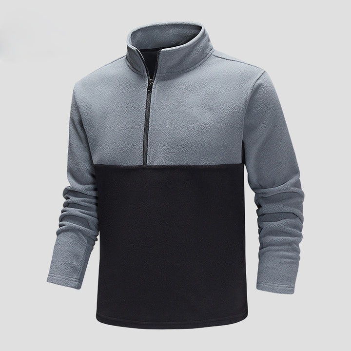 Herren Halbzip-Fleecepullover mit Stehkragen, Colorblock-Design & atmungsaktiver Mikrofleece-Qualität Echoarchiv