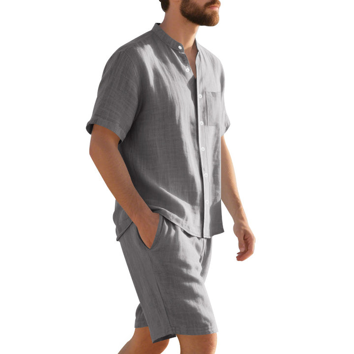 Herren lässiges Kurzarmhemd und Shorts Set mit hochwertigen atmungsaktiven Materialien Echoarchiv