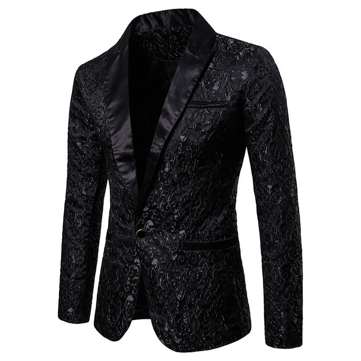 Herren Luxuriöser Smoking-Blazer mit floralem Jacquard-Muster Echoarchiv
