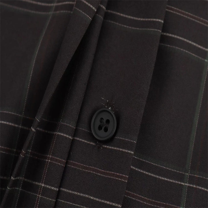 Damen Cropped Kastenförmige Hemdjacke im Karomuster mit verdeckter Knopfleiste Echo Archiv