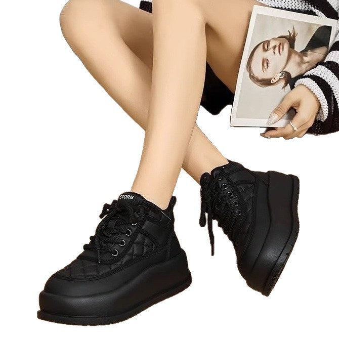 Damen Modische Plateau Sneakers mit Steppdesign Echo Archiv