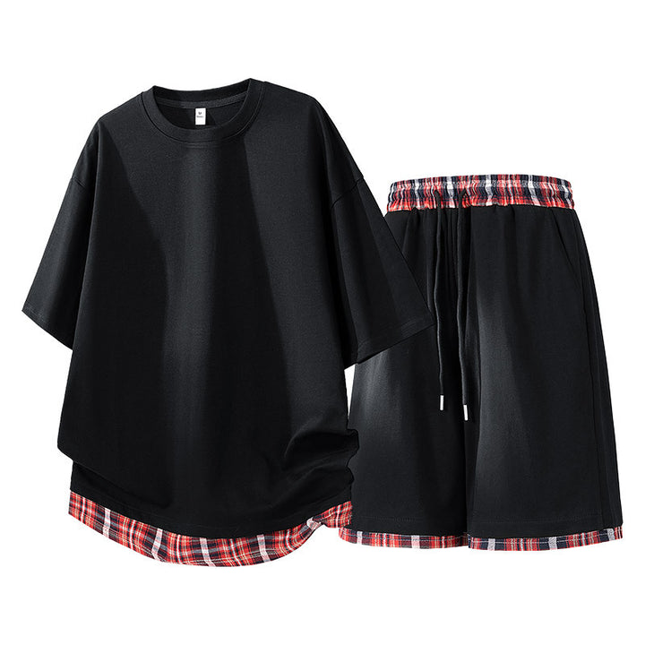 Herren lässiges Freizeit-Set mit lässigem T-Shirt und Shorts Echoarchiv