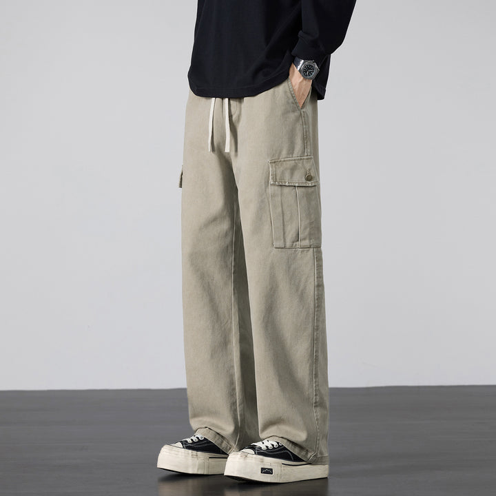 Herren Weite Cargo-Hose mit Tunnelzugbund und Multifachtaschen Echo Archiv