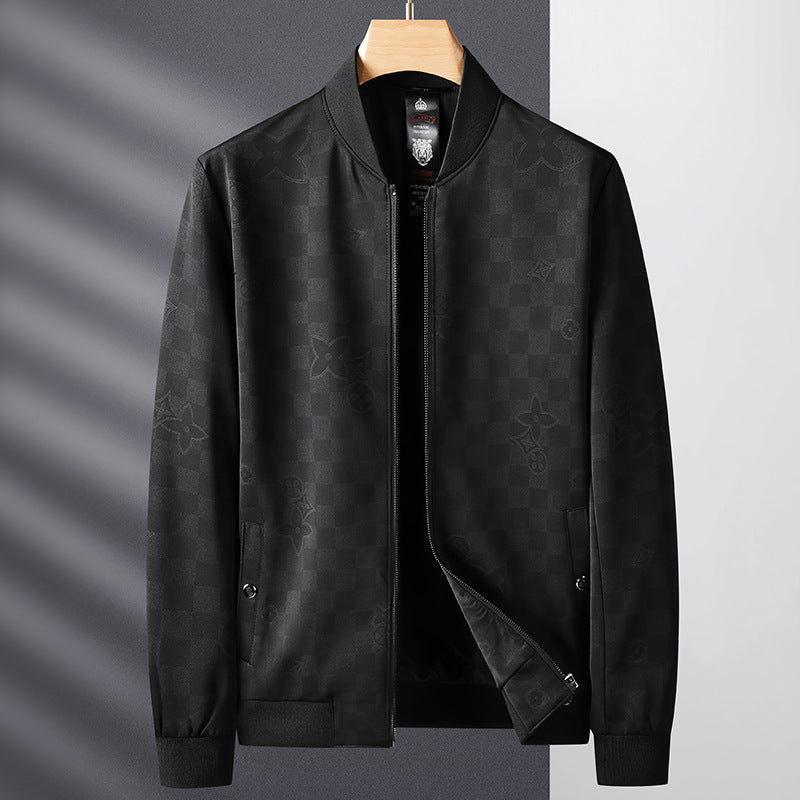 Herren Leichte Bomberjacke im Jacquard‑Monogramm mit Reißverschluss und Rippbündchen Echo Archiv
