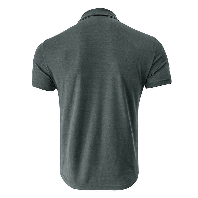 Herren Kurzarm-T-Shirt mit hohem Kragen und elastischem Material Echoarchiv