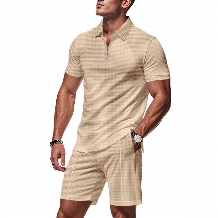 Herren sportliches Polo-Outfit mit Kurzarm und praktischen Taschen Echoarchiv