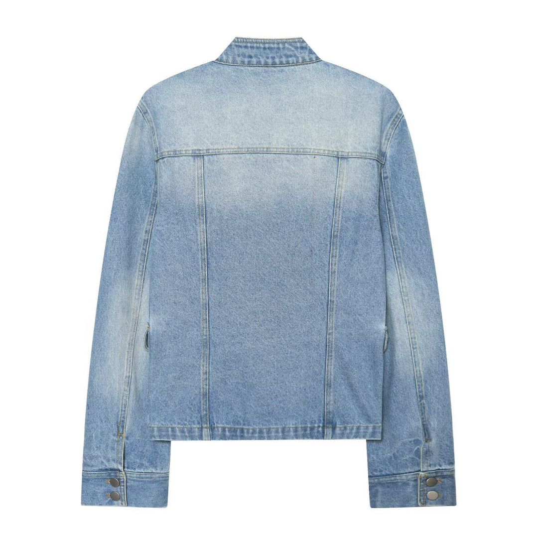 Damen Jeans-Kurzjacke im Utility-Stil mit Schulterklappen Echo Archiv
