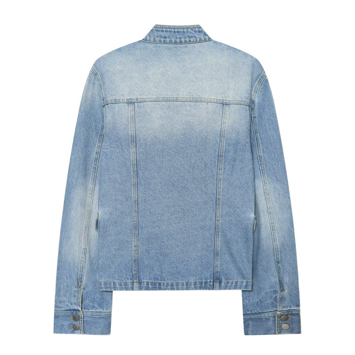 Damen Jeans-Kurzjacke im Utility-Stil mit Schulterklappen Echo Archiv