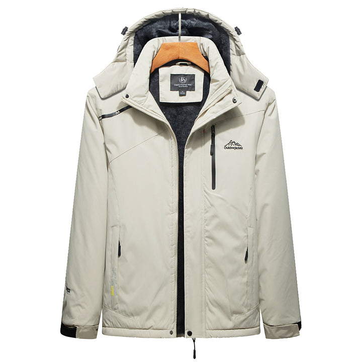 Herren Wasserabweisender Outdoorparka mit Teddyfutter, abnehmbarer Kapuze und Reißverschlusstaschen – Taviero