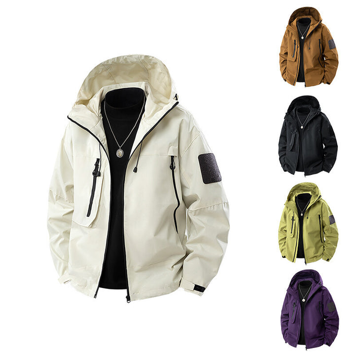 Herren wasserfeste Multifunktionsjacke mit Kapuze und praktischen Taschen Echoarchiv