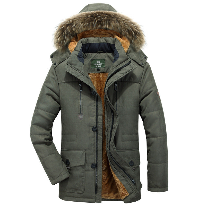 Herren Thermo-Canvasparka mit durchgehendem Teddyfutter und abnehmbarer Kunstfellkapuze Echo Archiv
