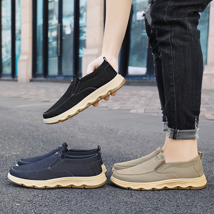 Herren nan leichter atmungsaktiver Canvas-Slip-On Freizeitschuh mit elastischem Einstieg und stoßdämpfender Leichtlaufsohle Echo Archiv