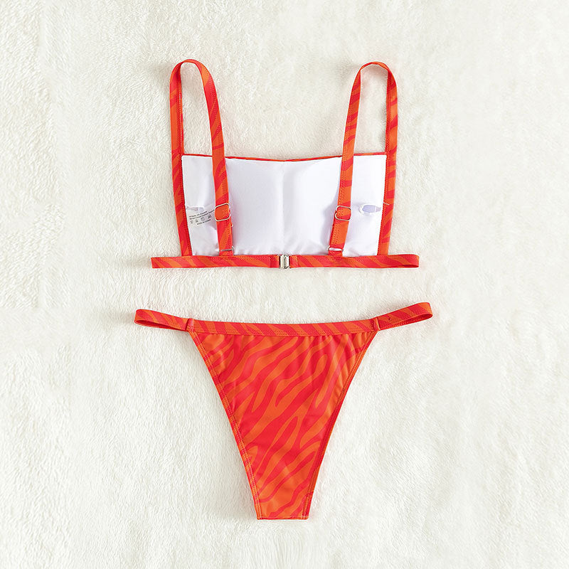 Damen Zweiteiliges Bikini-Set mit modernem Gitterdesign Echo Archiv