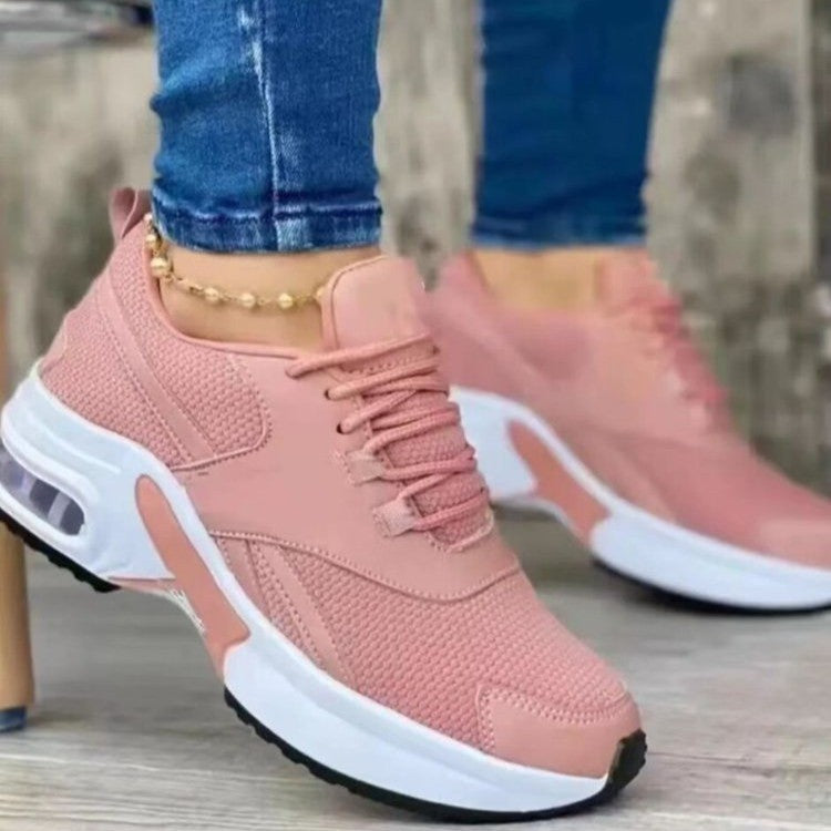 Damen Modische Plateausneaker mit Luftkammer und Strick‑Mesh Echoarchiv