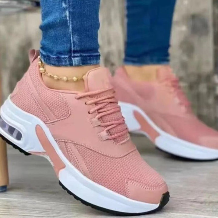 Damen Modische Plateausneaker mit Luftkammer und Strick‑Mesh Echoarchiv