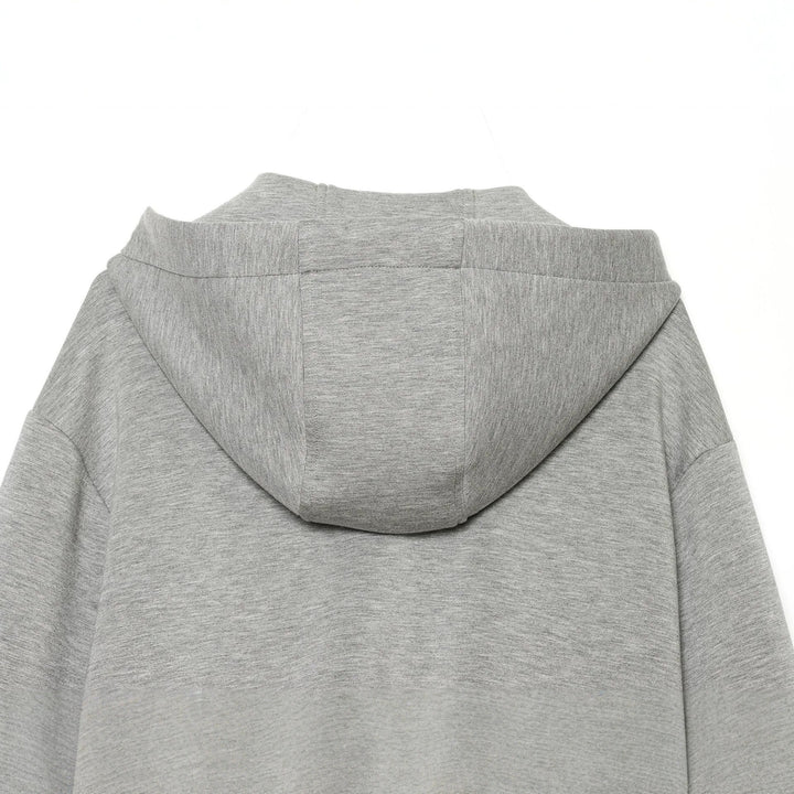 Damen Kurzgeschnittene Boxy-Kapuzenjacke mit durchgehendem Reißverschluss und kontrastierender Kordel Echoarchiv