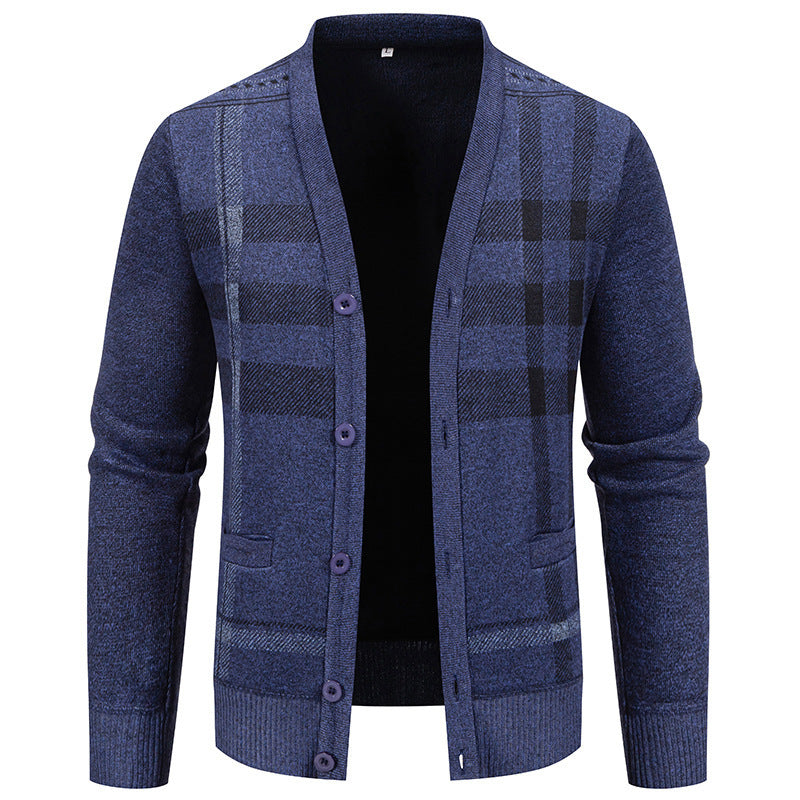 Herren Strickjacke mit schickem Karomuster von Echoarchiv