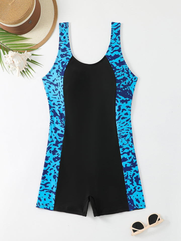 Damen Sportlicher Schwimmanzug mit modischem Muster Echo Archiv