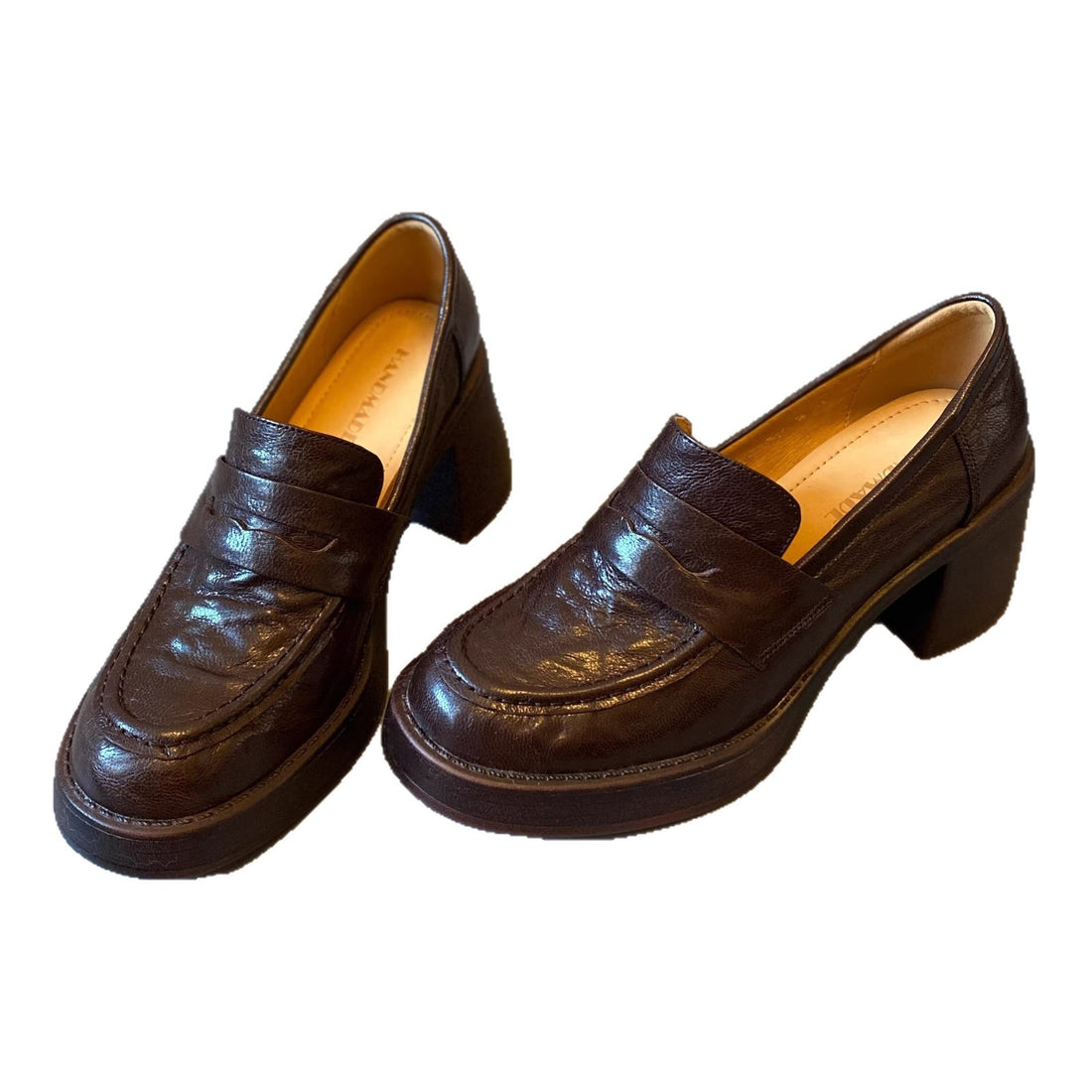 Damen Hochabsatz-Pennyloafer mit massivem Blockabsatz und profilierter Sohle Echo Archiv