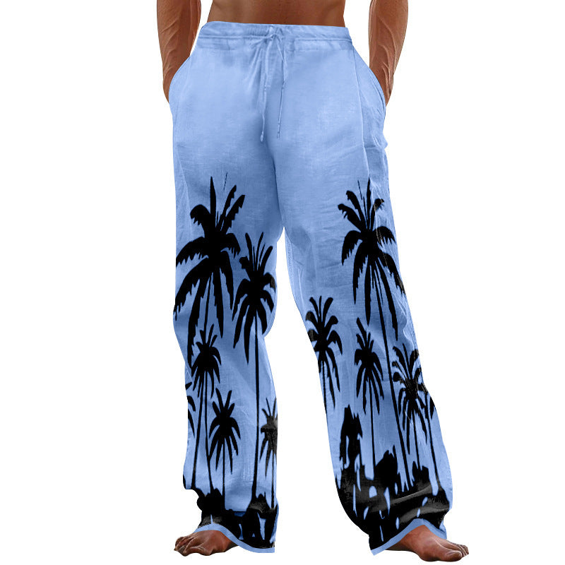Herren entspannte Strandhose mit Palmenmotiv Echoarchiv