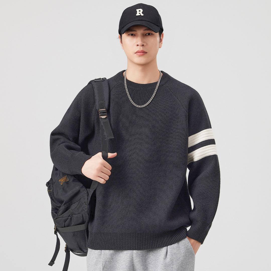 Herren lässiger Sweatshirt mit sportlichen Streifen Echoarchiv