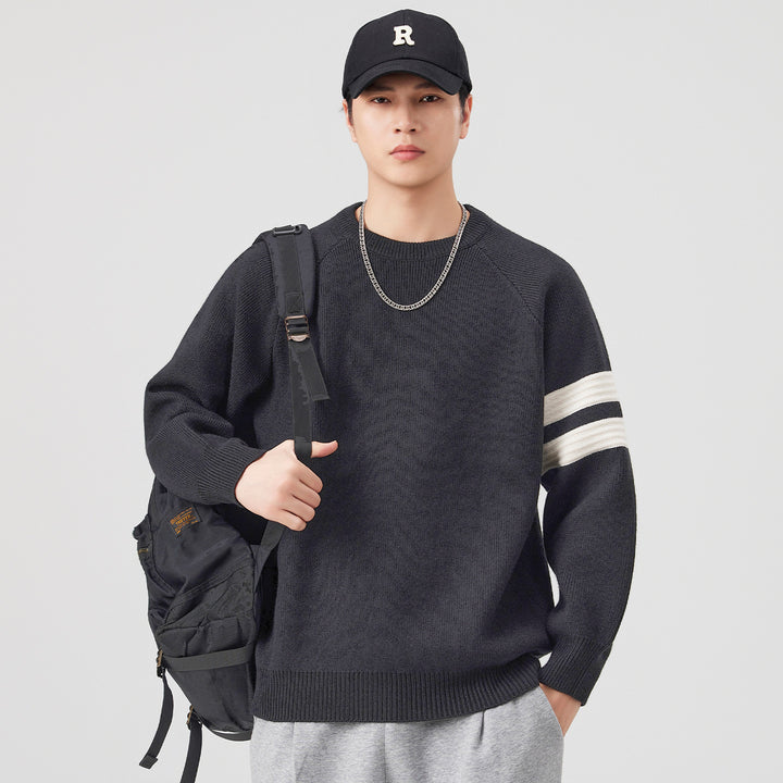 Herren lässiger Sweatshirt mit sportlichen Streifen Echoarchiv