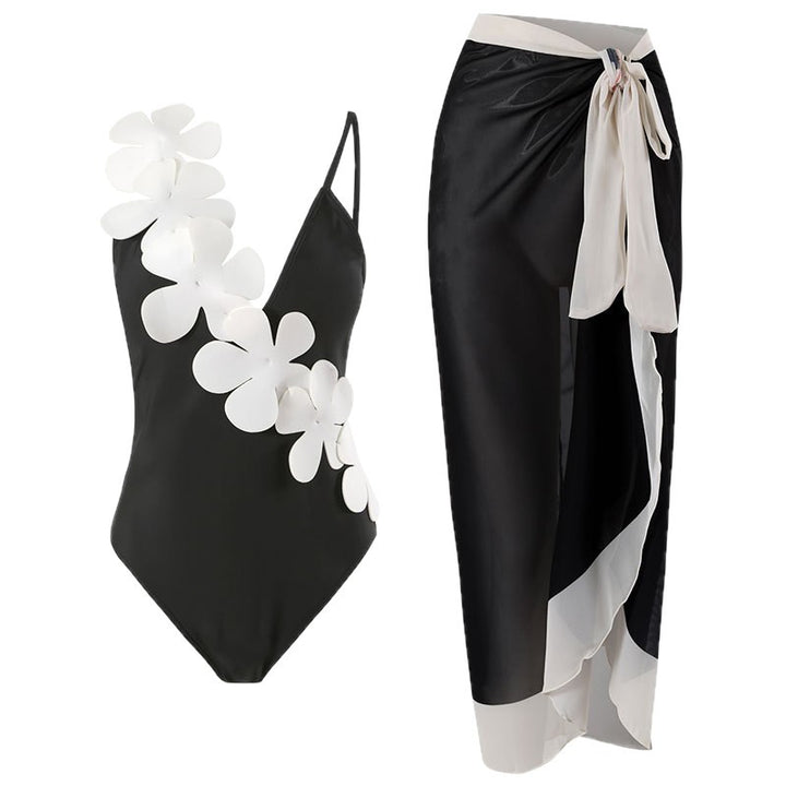 Damen Eleganter Einteiler Badeanzug mit floralem 3D-Design Echo Archiv
