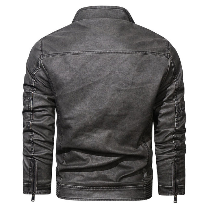 Herren Denim‑Optik Blouson mit ergonomischen Biesen und Stehkragen – Taviero